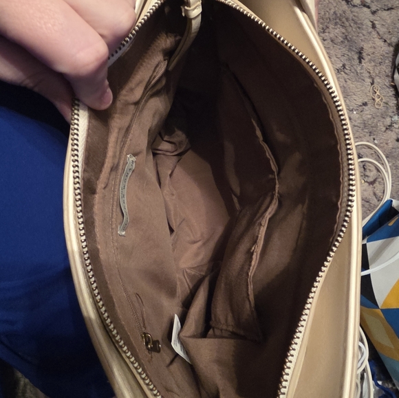 Elegant Blue and Cream Floral Women's Bag - Picture 3 of 6